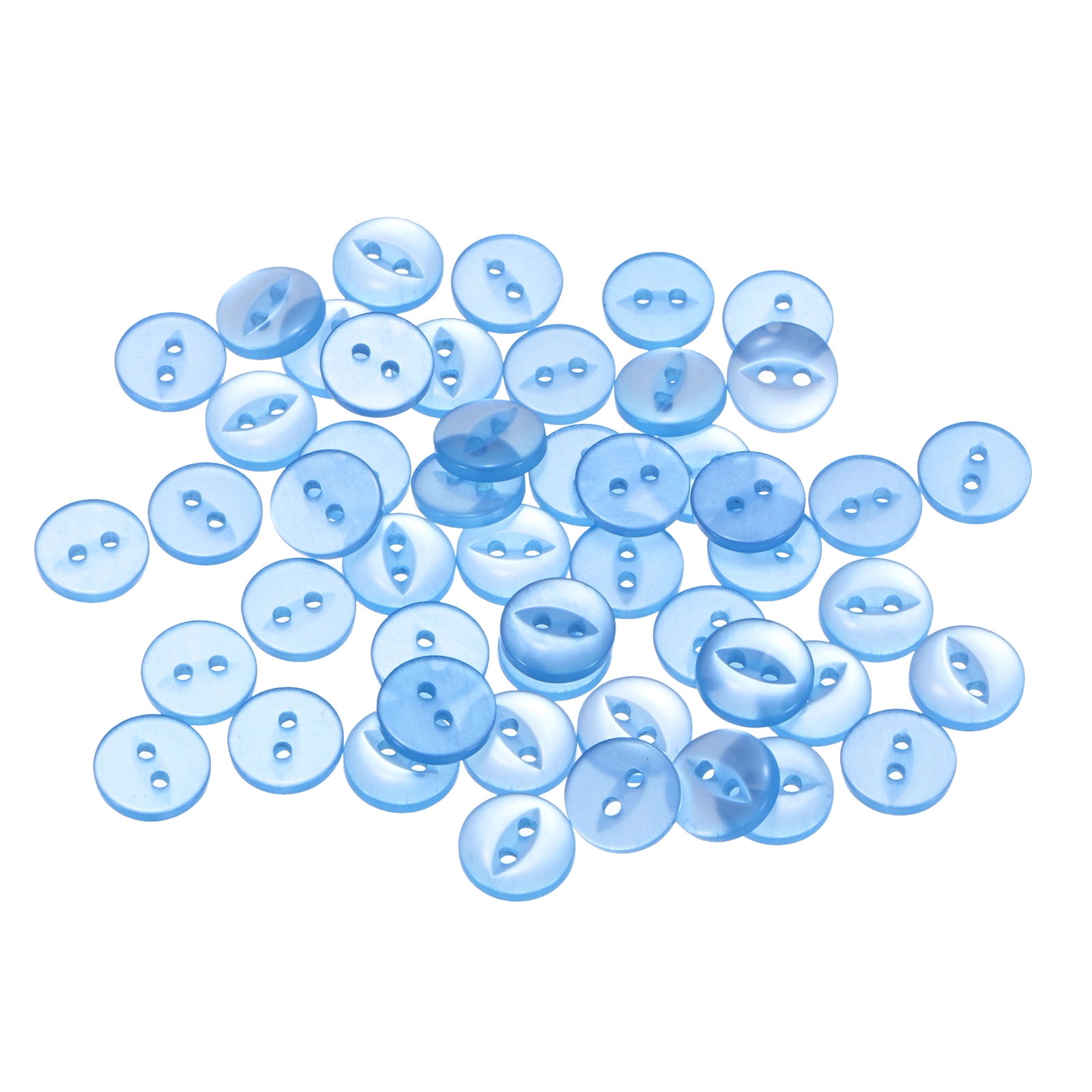 Blue Rag Button Uxcell 50Pcs 16L Sky Blue Round Sewing Buttons 10mm 3/8