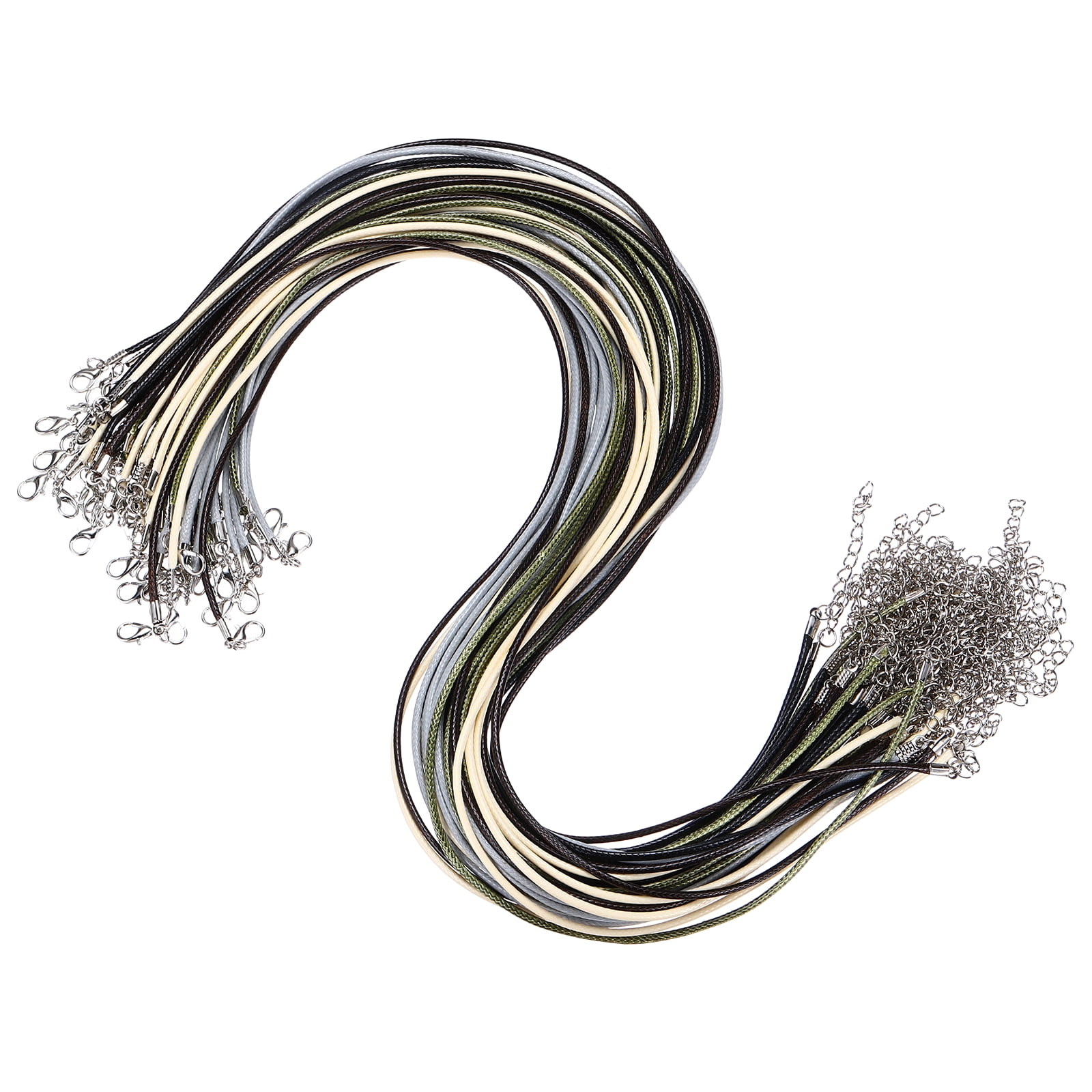 Uxcell 50pcs 20 Inch Waxed Necklace Cord, 1.5mm Bulk Necklace String ...