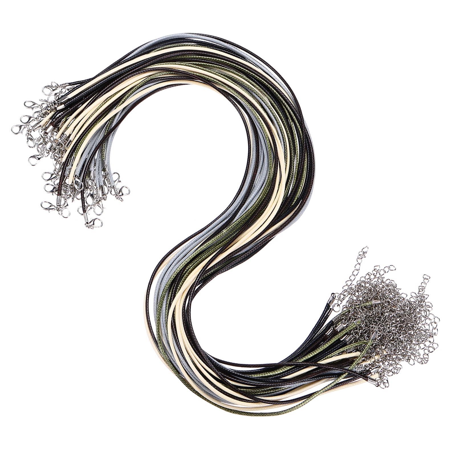 Uxcell 50pcs 24 Inch Waxed Necklace Cord, 1.5mm Bulk Necklace String ...