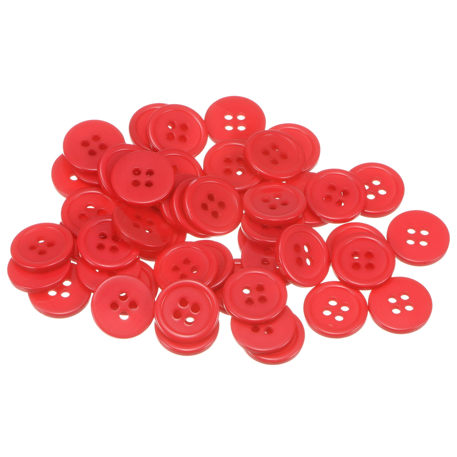 Uxcell 50Pcs 24L Sewing Buttons 5/8"(15mm) Resin Round Flat 4-Hole ...