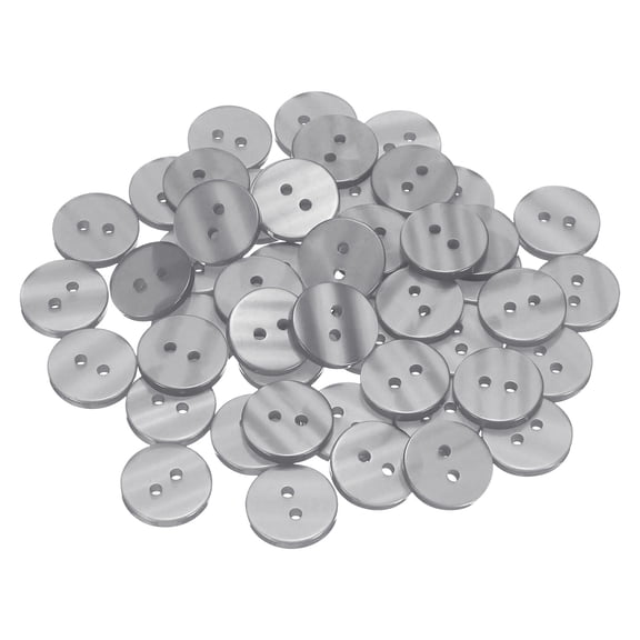 Uxcell 50pcs 28L Sewing Buttons 11/16"(18mm) Resin Round Flat 2-Hole Craft Clothing Replacement Button for Coats Sewing Clothing and DIY, Grey