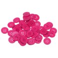 thumbnail image 1 of Uxcell 50Pcs 28L Sewing Buttons 11/16"(18mm) Resin Round Flat 4-Hole Craft Buttons for Sewing Clothing DIY, Dark Pink, 1 of 5