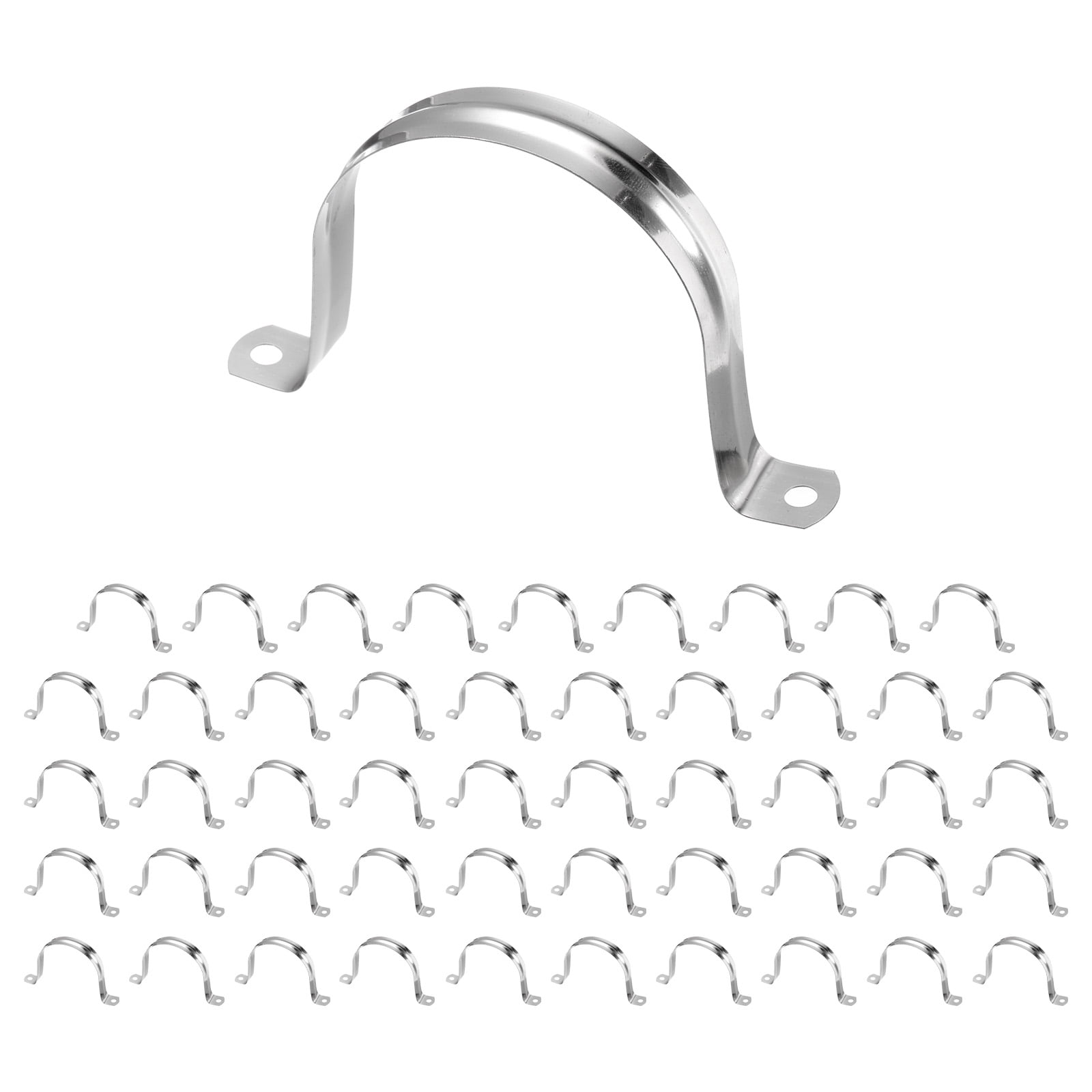 Uxcell 50pcs 3-Inch 75mm Conduit Clamps M75 U Tube Pipe Clamp Stainless Steel Rigid Pipe Strap Bracket