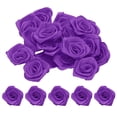 thumbnail image 1 of Uxcell 50pcs 3cm Ribbon Roses for Crafts Artificial Fabric Flowers, Dark Purple, 1 of 5