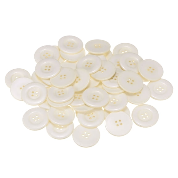 Uxcell 50pcs 60L Sewing Buttons 1-1/2"(38mm) Resin Round Flat 4-Hole Craft Buttons for Sewing Clothing DIY, Beige