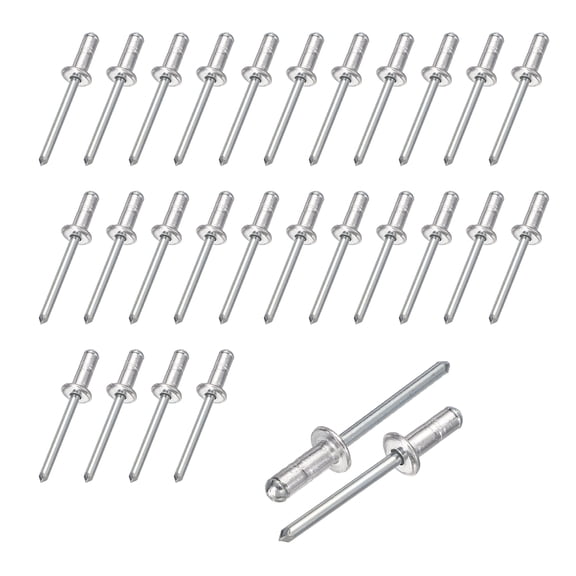 Uxcell 50pcs Aluminum Large Head Grip Rivets 3/16" x 1/2" Multi-Grip Head Blind Rivet Assortment for Automotive Repairs Kayak Marine Boat Buildings Containers