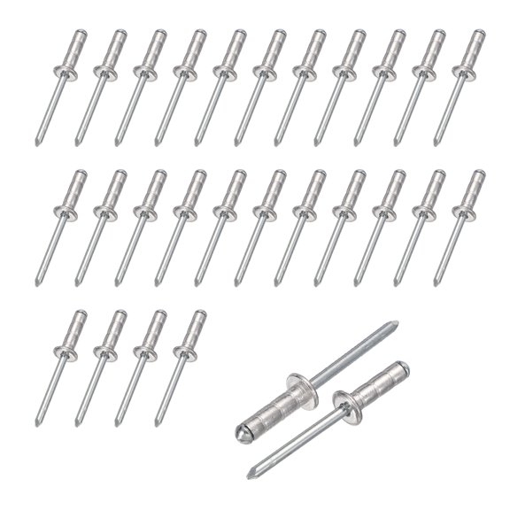 Uxcell 50pcs Aluminum Large Head Grip Rivets 3/16" x 5/8" Multi-Grip Head Blind Rivet Assortment for Automotive Repairs Kayak Marine Boat Buildings Containers