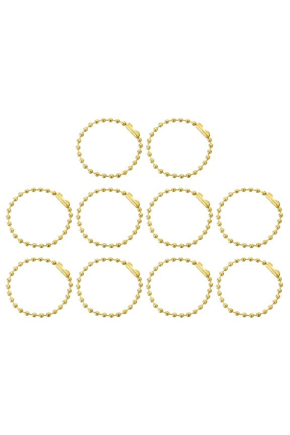 50pcs Ball Beads Chain 4 Inch 2.4mm Dia Metal Ball Connector Clasp, Gold