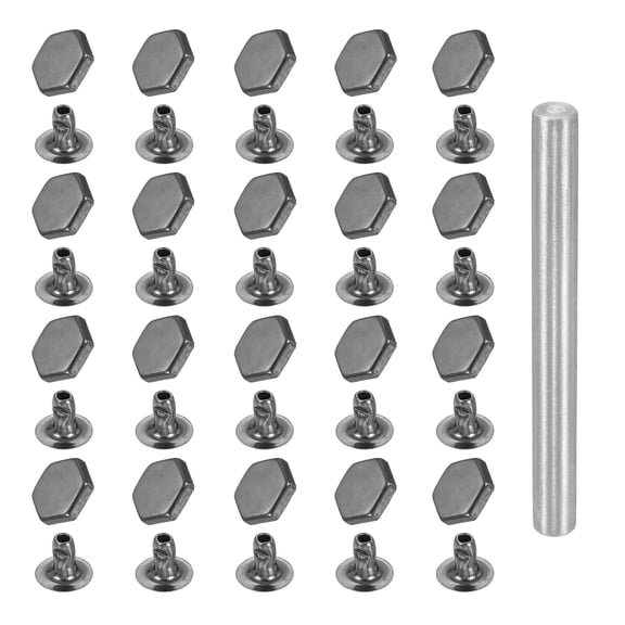 Uxcell 50pcs Crystal Rivets 8mm Rhinestone Rapid Stud Rivets with Steel Installation Tool for Clothing Leather Fabric Arts Crafts Decoration Leathercraft DIY, Black