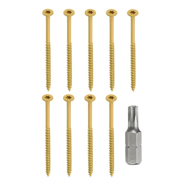 Uxcell 50pcs Deck Screws #10 x 4" Torx Exterior Wood Screws with T25 Drive Bit