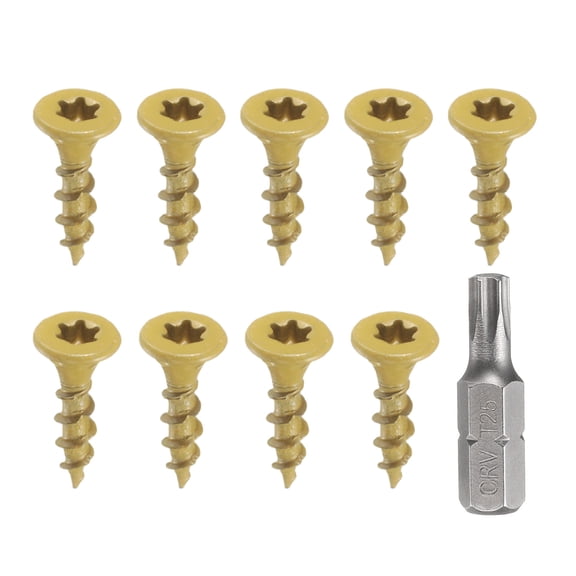 Uxcell 50Pcs Deck Screws #8 x 3/4" Torx Exterior Wood Screws with T25 Drive Bit