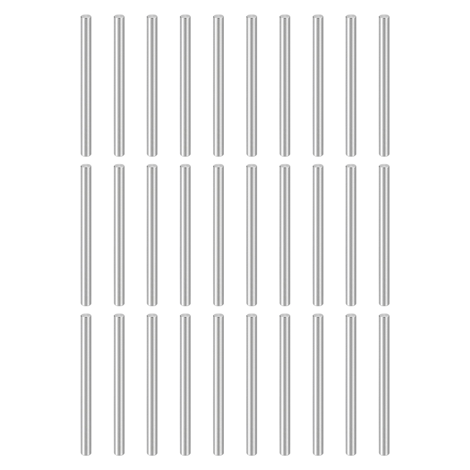 Uxcell 50pcs Dowel Pins M4(4mm) x 60mm 304 Stainless Steel Cylindrical Shelf Support Peg Pin Rod Fasten Elements for Metal Devices Wood Furniture DIY Installation, Silver