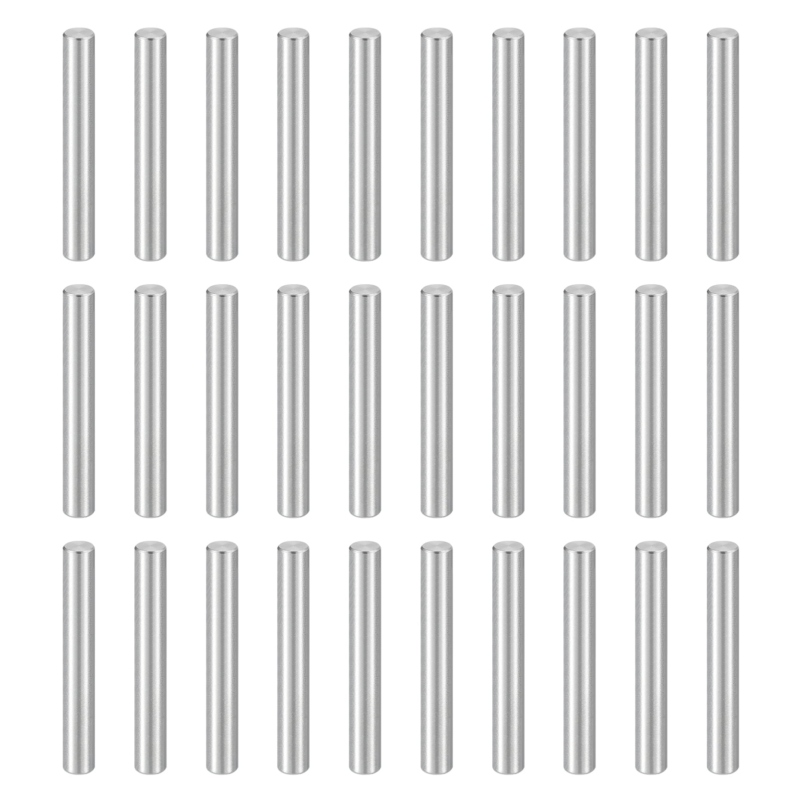 Uxcell 50pcs Dowel Pins M5(5mm) x 45mm 304 Stainless Steel Cylindrical Shelf Support Peg Pin Rod Fasten Elements for Metal Devices Wood Furniture DIY Installation, Silver