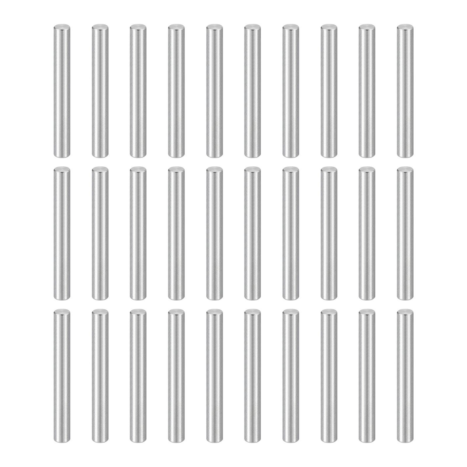 Uxcell 50pcs Dowel Pins M5(5mm) x 50mm 304 Stainless Steel Cylindrical Shelf Support Peg Pin Rod Fasten Elements for Metal Devices Wood Furniture DIY Installation, Silver