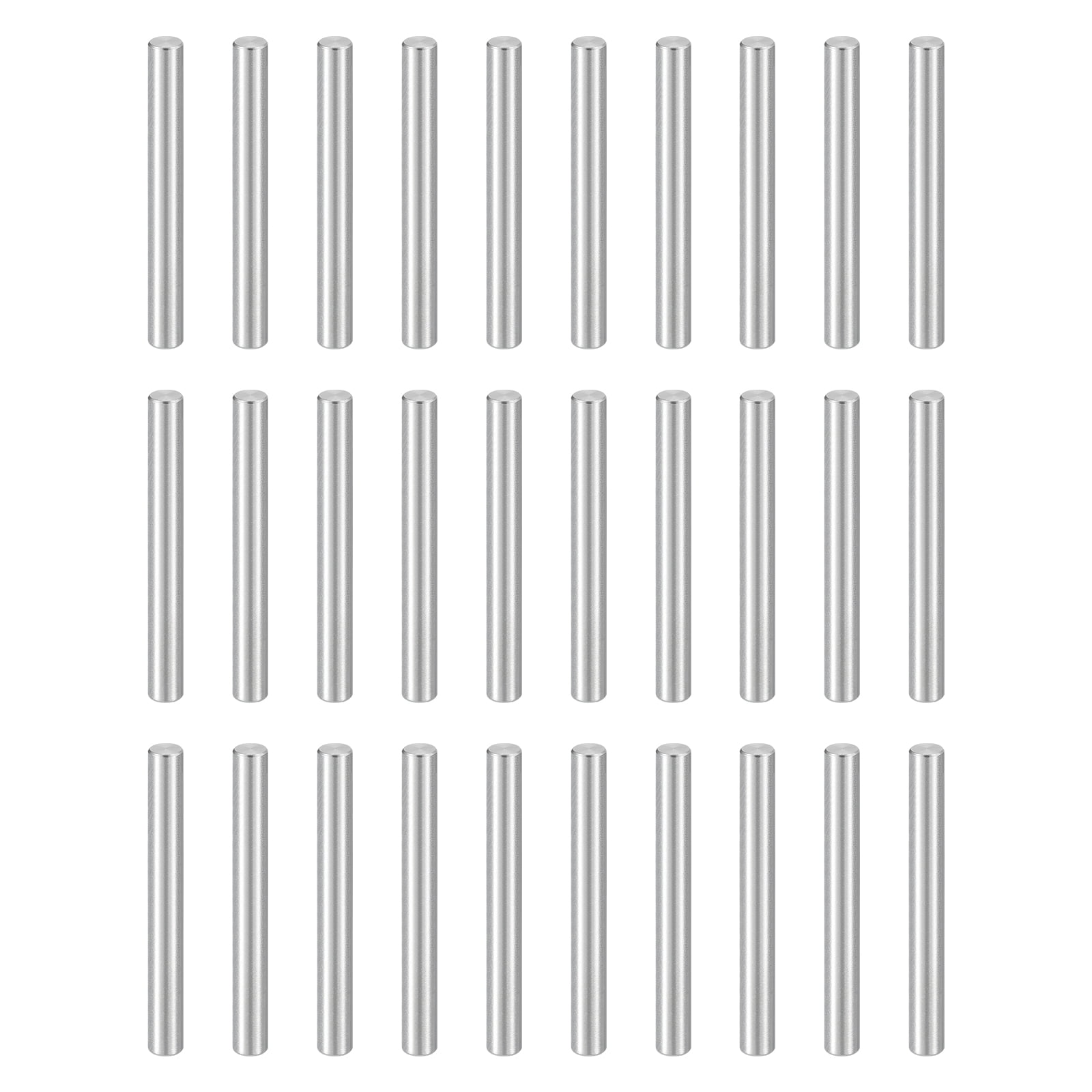 Uxcell 50pcs Dowel Pins M5(5mm) x 55mm 304 Stainless Steel Cylindrical Shelf Support Peg Pin Rod Fasten Elements for Metal Devices Wood Furniture DIY Installation, Silver