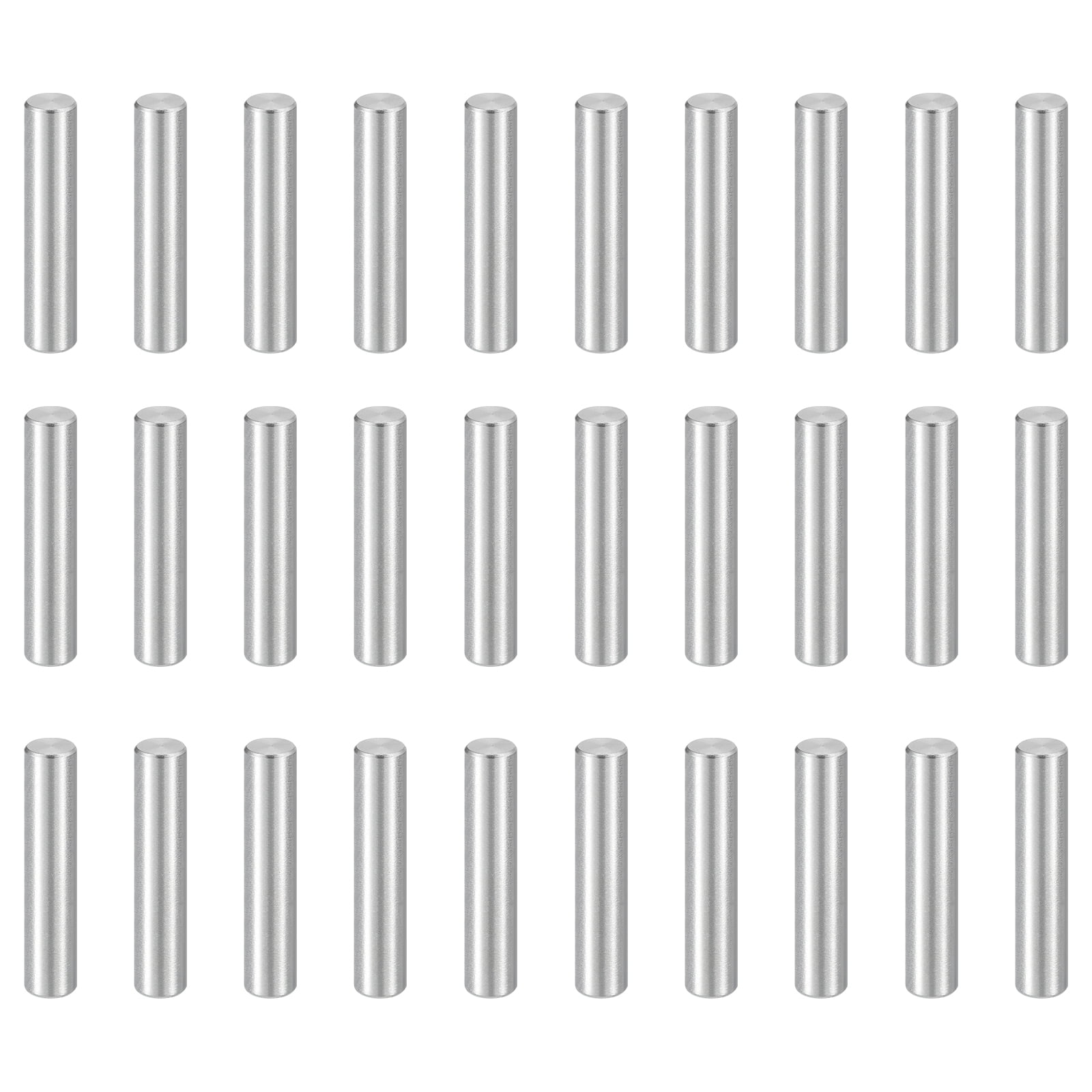 Uxcell 50pcs Dowel Pins M6(6mm) x 30mm 304 Stainless Steel Cylindrical Shelf Support Peg Pin Rod Fasten Elements for Metal Devices Wood Furniture DIY Installation, Silver