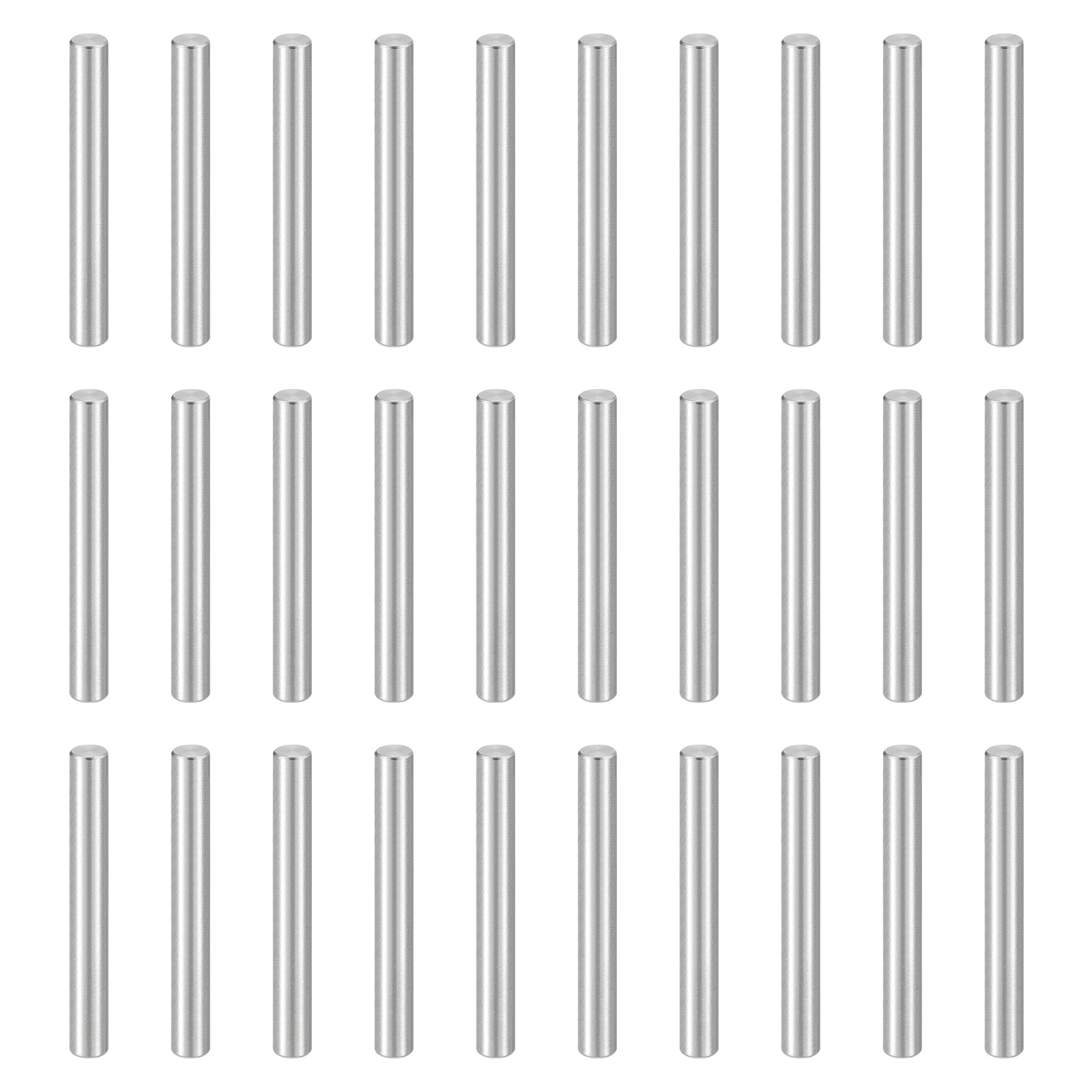 Uxcell 50pcs Dowel Pins M6(6mm) x 50mm 304 Stainless Steel Cylindrical Shelf Support Peg Pin Rod Fasten Elements for Metal Devices Wood Furniture DIY Installation, Silver