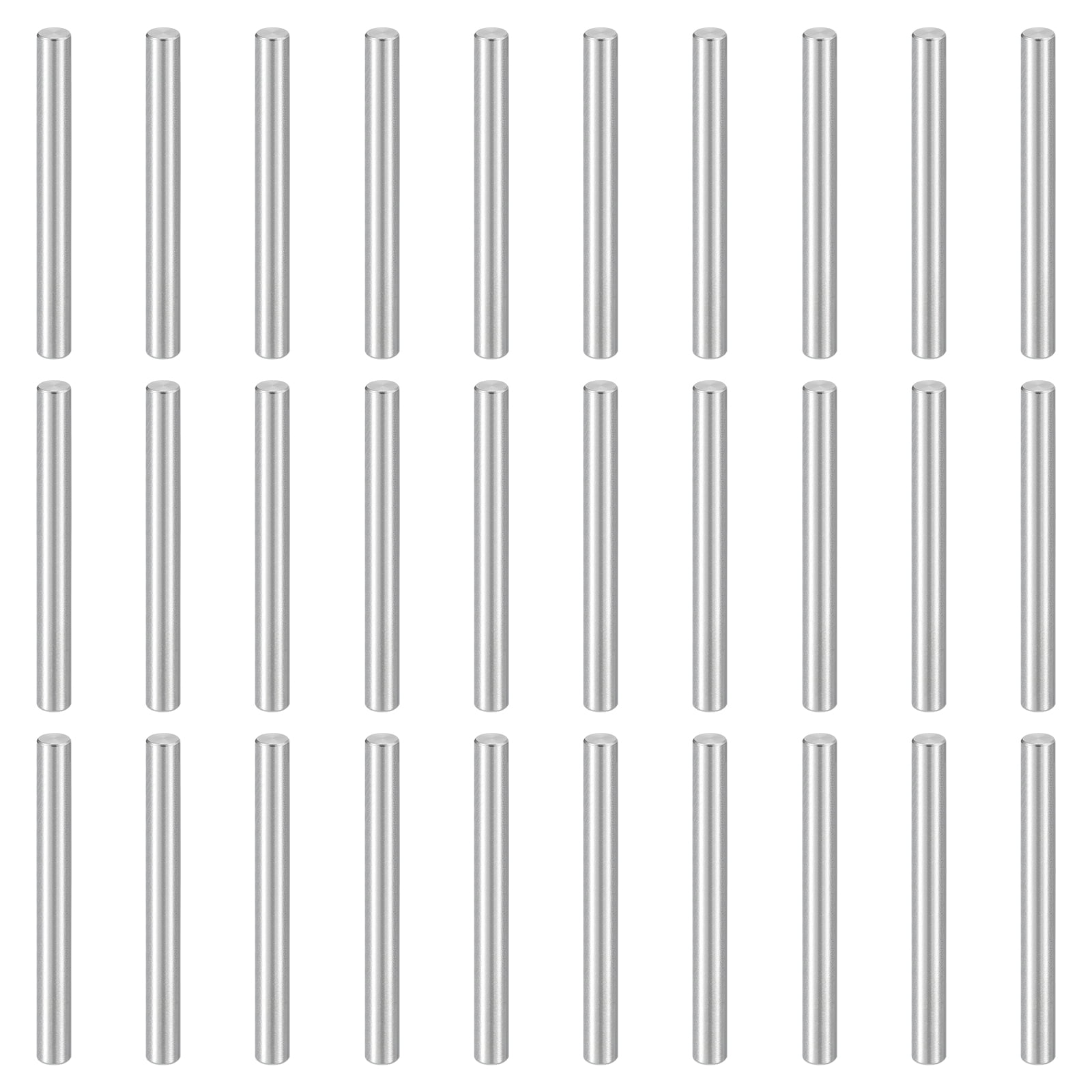 Uxcell 50pcs Dowel Pins M6(6mm) x 60mm 304 Stainless Steel Cylindrical Shelf Support Peg Pin Rod Fasten Elements for Metal Devices Wood Furniture DIY Installation, Silver