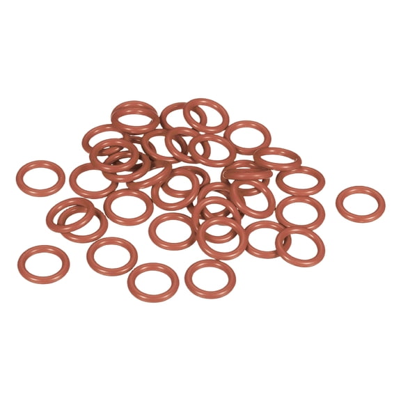 Uxcell 50pcs Fluorine Rubber O-Rings (15mm OD 11mm ID 2mm Width) - Metric FKM Sealing Gasket Plumbing Sealing O Rings, for Fasten Screws Flanges Faucet Pipe Valves, Brown