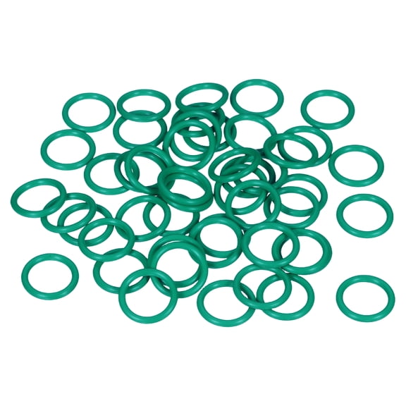 Uxcell 50pcs Fluorine Rubber O-Rings (18mm OD 13mm ID 2.5mm Width) - Metric FKM Sealing Gasket Plumbing Sealing O Rings, for Fasten Screws Flanges Faucet Pipe Valves, Green