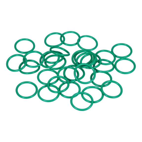 Uxcell 50pcs Fluorine Rubber O-Rings (25mm OD 20mm ID 2.5mm Width) - Metric FKM Sealing Gasket Plumbing Sealing O Rings, for Fasten Screws Flanges Faucet Pipe Valves, Green