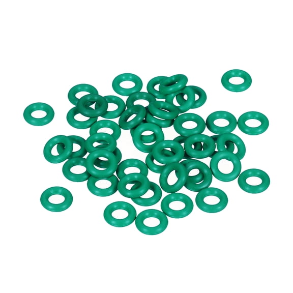Uxcell 50pcs Fluorine Rubber O-Rings (8mm OD 3mm ID 2.5mm Width) - Metric FKM Sealing Gasket Plumbing Sealing O Rings, for Fasten Screws Flanges Faucet Pipe Valves, Green