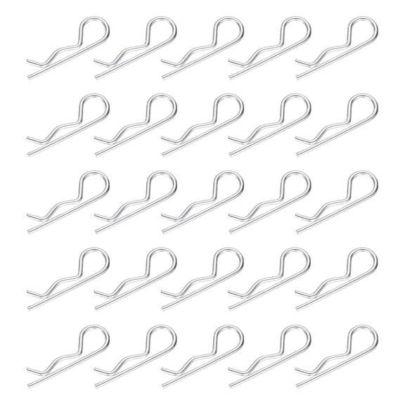 Uxcell 50pcs Heavy Duty Hitch Pin Clip R Clips (M2 x 40mm) - Spring Retaining Wire Cotter Hair Pins, for Trailer Locking Lawn Mowers Tractor Carts Truck