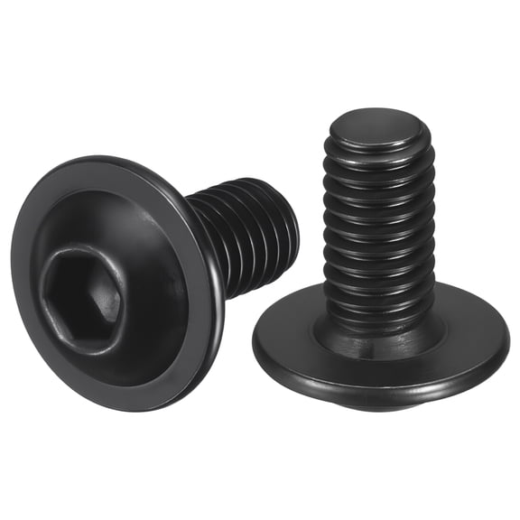 Uxcell 50pcs M6-1x12mm 304 Stainless Steel Flanged Button Head Socket Cap Screws, Black Oxide Allen Socket Drive Bolt Fasteners for Automotive, Furniture Repair & Equipment Fixes
