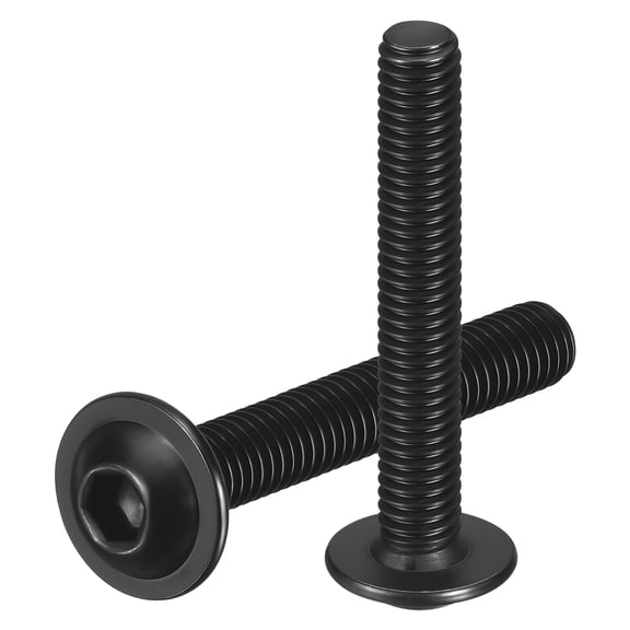 Uxcell 50pcs M6-1x40mm 304 Stainless Steel Flanged Button Head Socket Cap Screws, Black Oxide Allen Socket Drive Bolt Fasteners for Automotive, Furniture Repair & Equipment Fixes