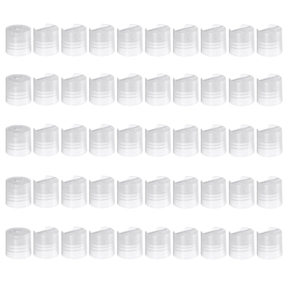 Uxcell 50pcs PP Plastic Disc Top Caps, 28/410 Replacement Press Caps Durable Dispensing Lids for Squeeze Bottles, Refillable Bottles, Plastic, Empty, Shampoo Bottles, Clear