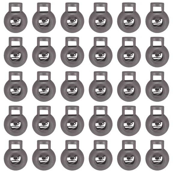 Uxcell 50pcs Plastic Cord Locks Single Hole Spring Toggle Stopper Clip Elastic Clasp Lock Fastener for Drawstring, Paracord, Gray