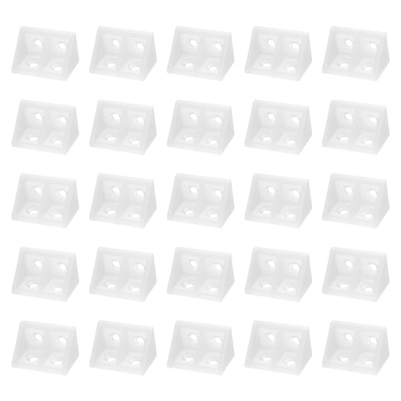 Uxcell 50pcs Plastic Corner Braces 34 x 20 x 20mm L-Shape 90 Degree Right Angle Brackets Corner Braces for Furniture Support Chairs Wood Shelf Cabinets Box, Clear