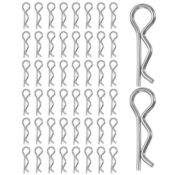 Uxcell 50pcs R Clips Hitch Pins M1x17mm Stainless Steel Retaining Cotter Pins, Silver
