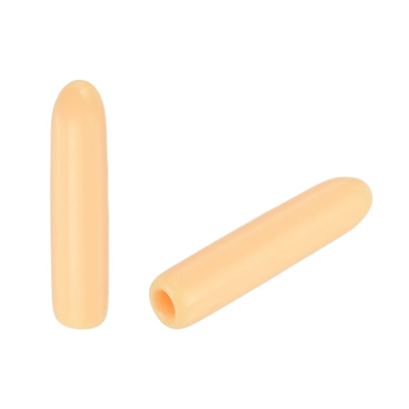 Unique Bargains 50 Pcs Round Rubber End Caps 0.06 inch Beige Vinyl Cover Screw Thread Protectors for Metal Chair Tips