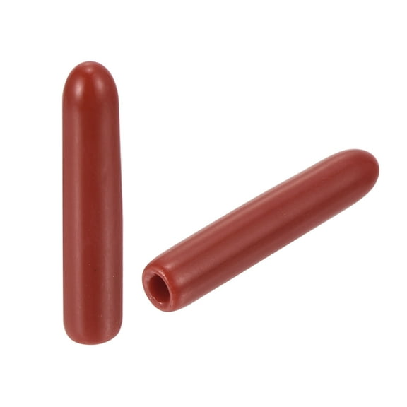 Unique Bargains 50 Pcs Round Rubber End Caps 0.07 inch Burgundy Red Vinyl Cover Screw Thread Protectors for Metal Chair Tips