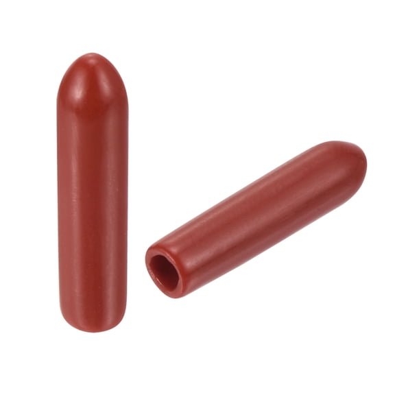 Unique Bargains 50 Pcs Round Rubber End Caps 0.1 inch Burgundy Red Vinyl Cover Screw Thread Protectors for Metal Chair Tips
