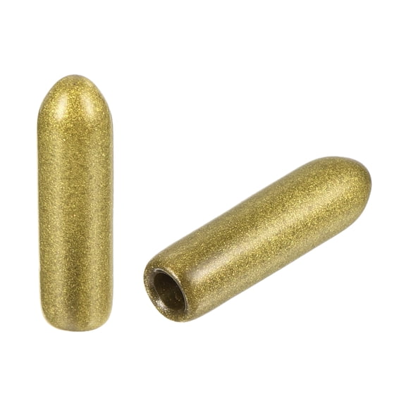 Unique Bargains 50 Pcs Round Rubber End Caps 0.12 inch Gold Vinyl Cover Screw Thread Protectors for Metal Chair Tips