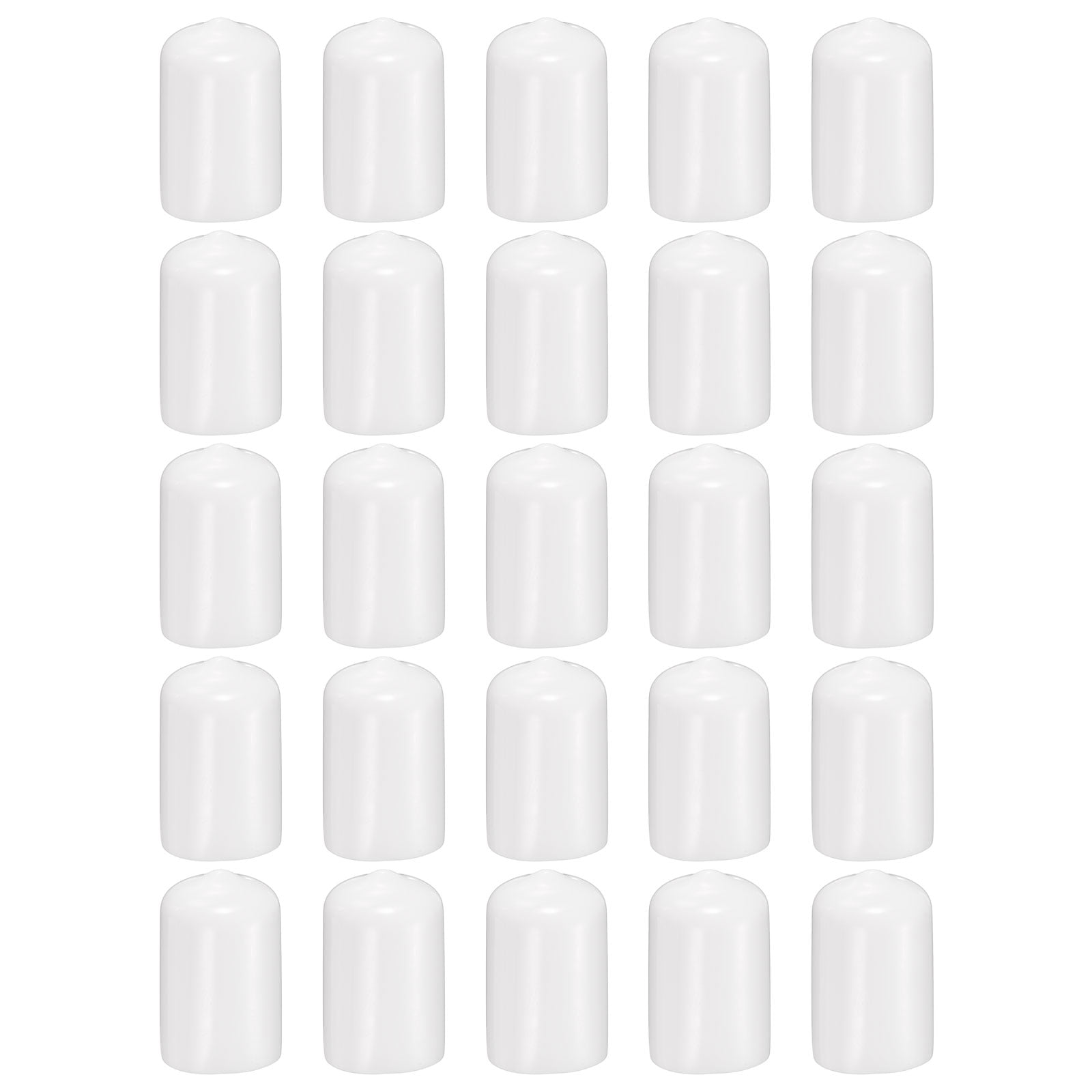 20 PCS Round Rubber End Caps - 20mm ID Vinyl Screw Thread Protectors Black