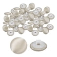 thumbnail image 1 of Uxcell 50pcs Satin Buttons 0.5" Smooth Satin Covered Round Buttons with Shank for Bridal Wedding Dress, Light Grey, 1 of 7