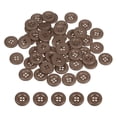 thumbnail image 1 of Uxcell 50pcs Sewing Button 18mm 4 Holes Resin Round Crafting Buttons, Dark Brown, 1 of 6