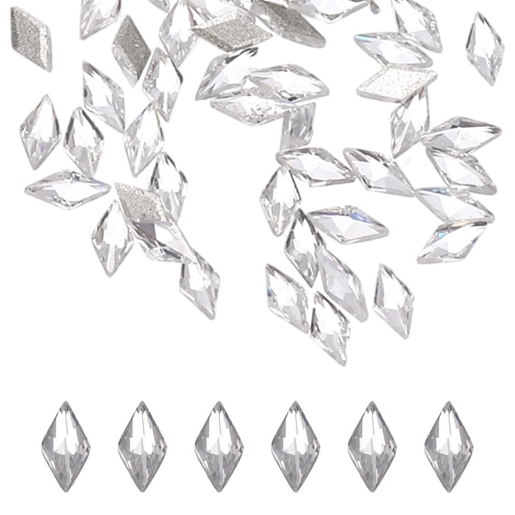 Uxcell 50pcs Shiny Zircon Rhinestones 3mm Rhombic Mini Nail Art Diamonds Crystal Nail Gems 3D Flatback Crystal Rhinestones for Nail Art DIY Craft Manicure Decor Clothing