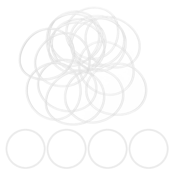 Uxcell 50pcs Silicone O-Ring 46mm OD 43mm ID 0.5mm Thick Seal O-Ring Washer Sealing Gasket Spacer Fastener for Faucet Pipe/Water Hose/Gas Sealing Connections, Transparent