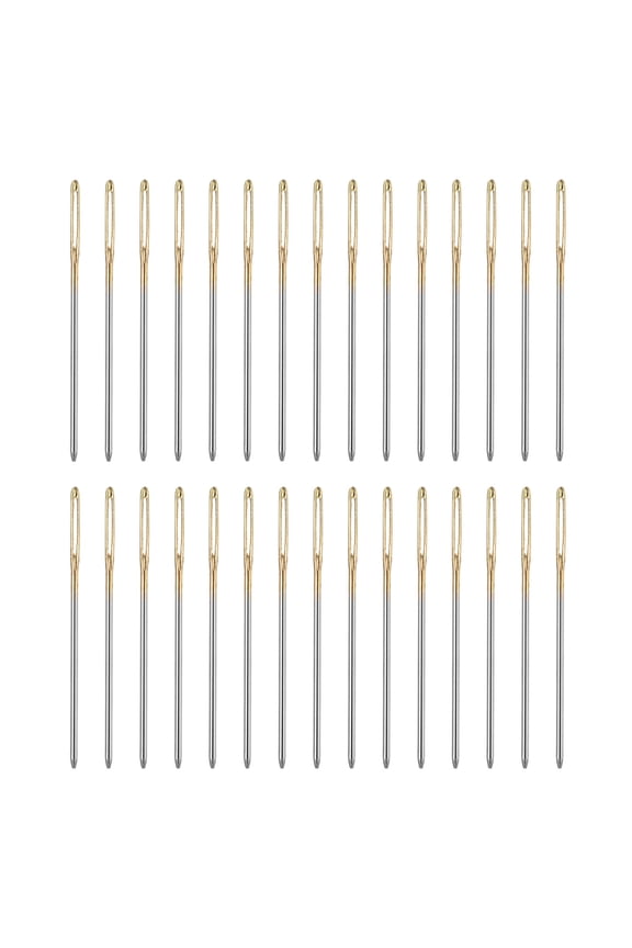 50pcs Upholstery Needles 0.94mm Dia 40.5mm Long Large Eye Needles, Gold