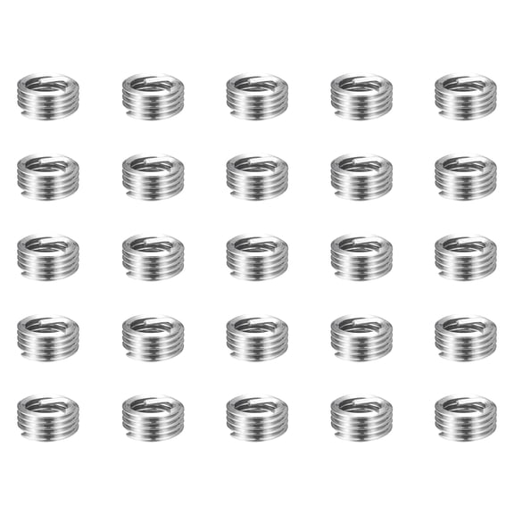 Uxcell 50pcs Wire Thread Inserts M5 x 0.8 x 1D Metric Helical Threaded Sleeve