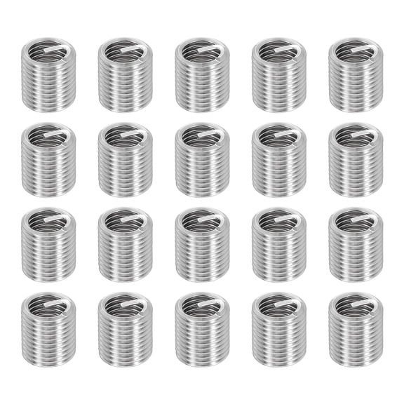 Uxcell 50pcs Wire Thread Inserts M8 x 1.25 x 2D Metric Helical Threaded Sleeve