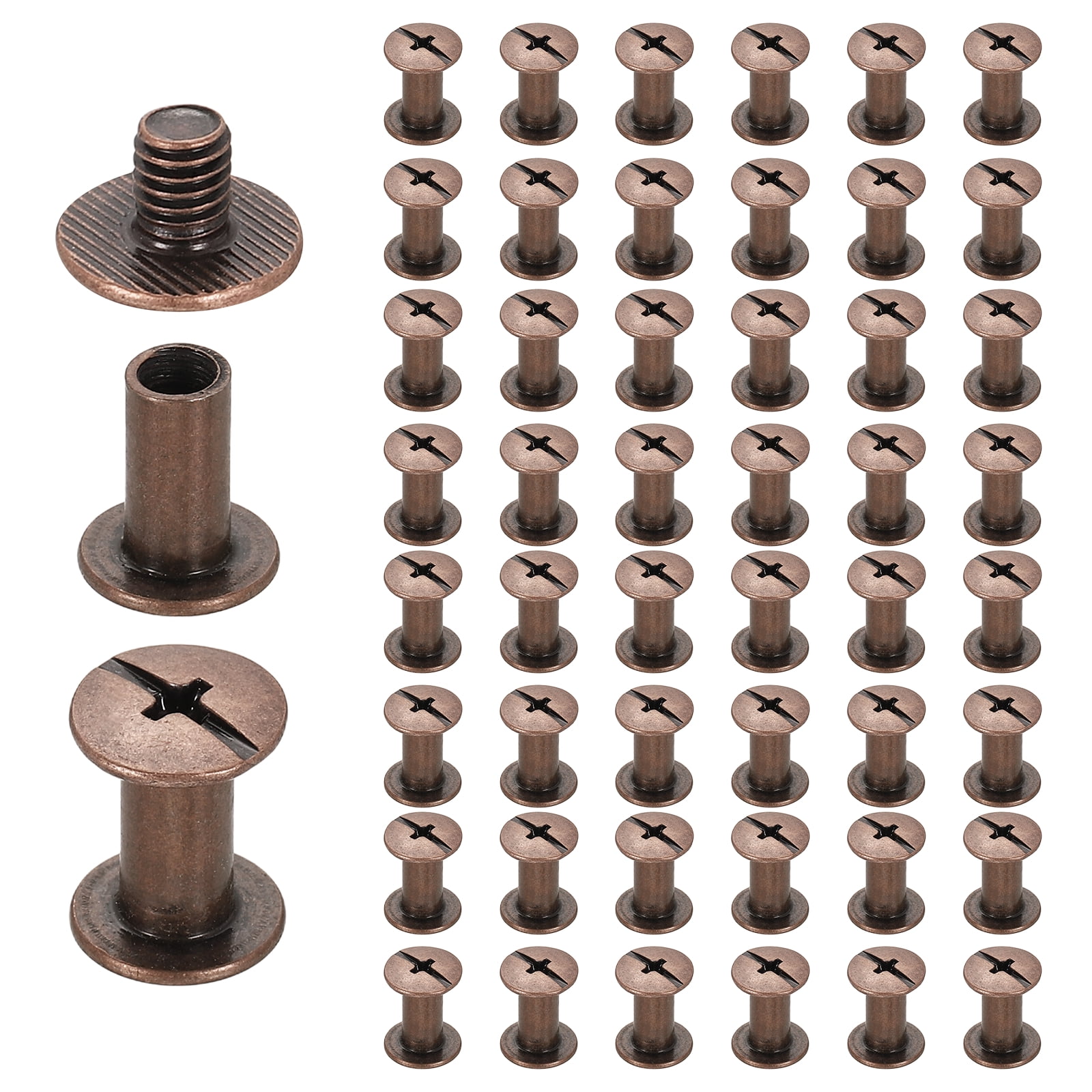 Screw Bag Rivets Uxcell 50set Chicago Screw M5 x 10mm 12mm Length Metal Phillips Nail ...