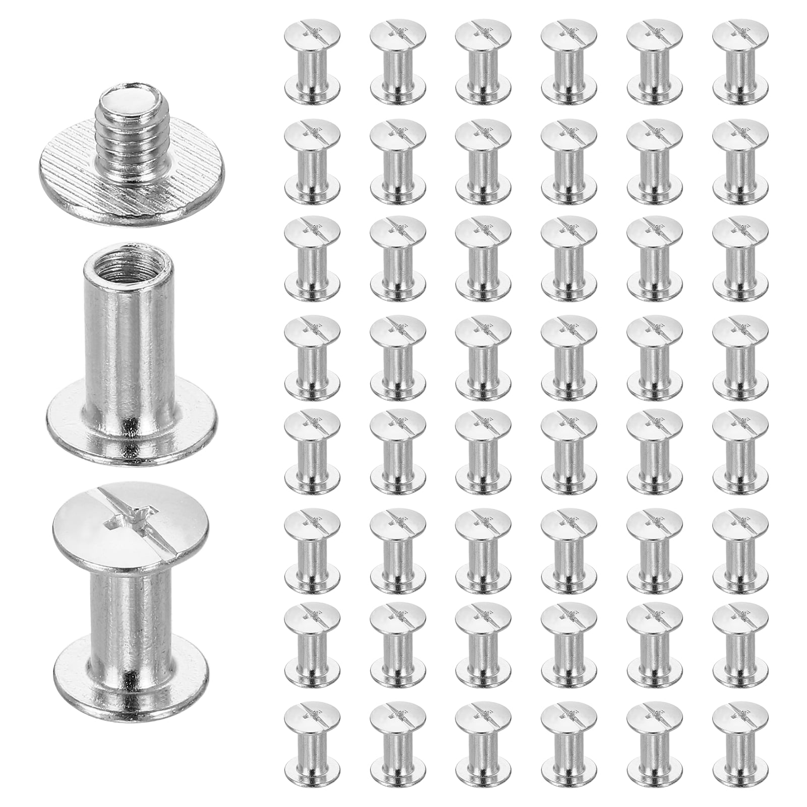 Uxcell 50set Chicago Screw M5 x 10mm 12mm Length Metal Phillips Nail ...