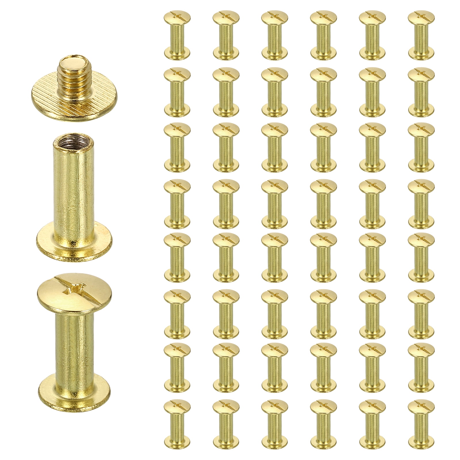 Uxcell 50set Chicago Screw M5 x 14mm 16mm Length Metal Phillips Nail ...