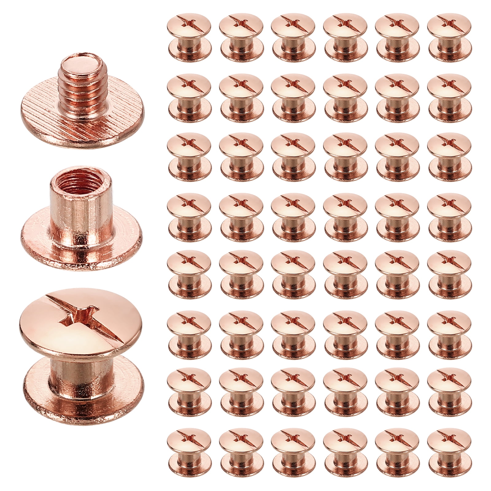 Uxcell 50set Chicago Screw M5 x 5mm 7mm Length Metal Phillips Nail ...
