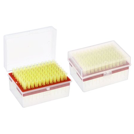 Uxcell 50ul PE Filtering Pipette Tips, 2 Sets 96 Tips/Rack(Red) for Laboratory, Yellow